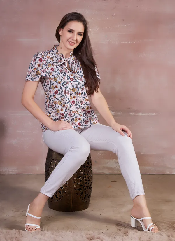 White_Floral_Print_Regular_Fit_Top_for_Women