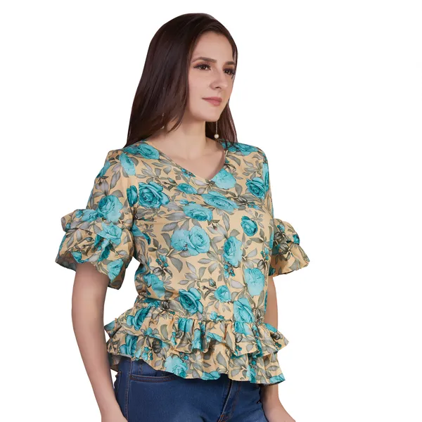 Beige_Floral_Peplum_Top_for_Women