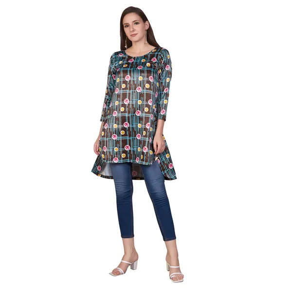 Brown_Printed_High-Low_Kurti_for_Women