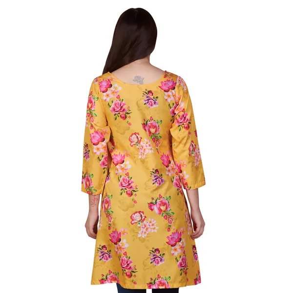 Yellow_Floral_Print_Asymmetric_Tunic_for_Women