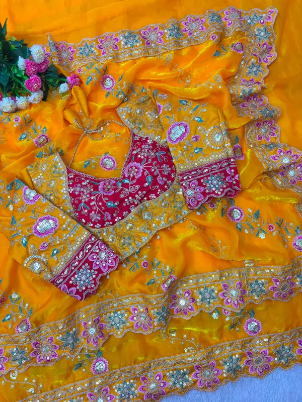 Designer_Gold_Embroidery_Work_Satin_Silk_Saree_with_Stitched_Blouse