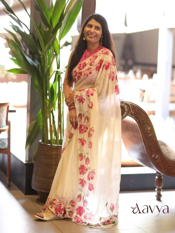 Designer_Pure_Soft_Tabby_Silk_Floral_Print_Saree_with_Beads_&_Katdana_Handwork