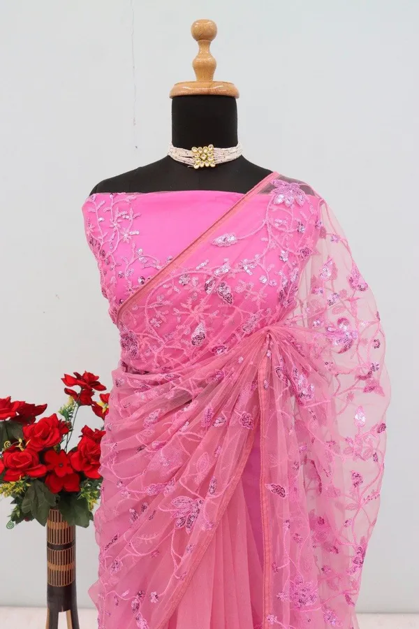 Light_Pink_Heavy_Mono_Butterfly_Net_Saree_with_5mm_Sequin_&_Thread_Embroidery_Work