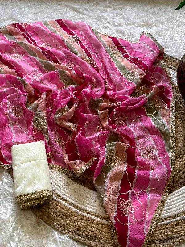 Pink_Premium_Kota_Chex_Saree_with_Beautiful_Ribbon_Embroidery_Work