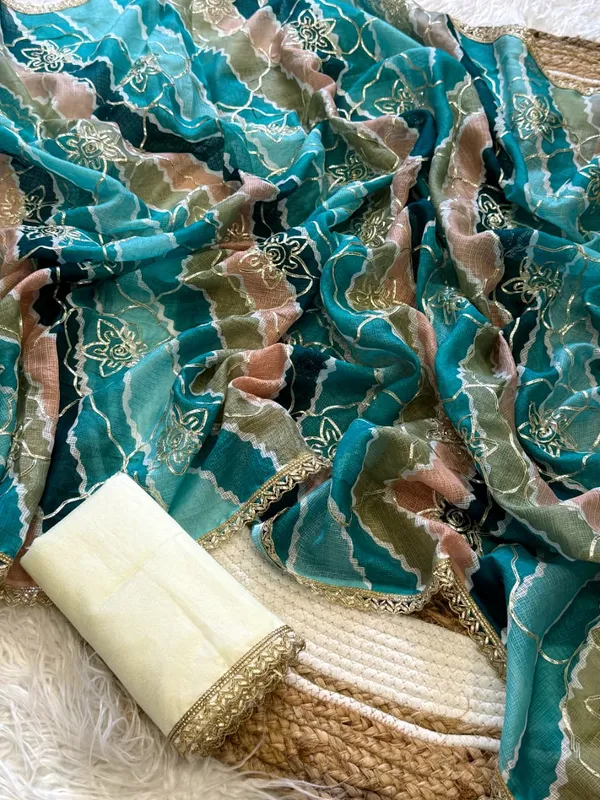 Rama_Green_Premium_Kota_Chex_Saree_with_Beautiful_Ribbon_Embroidery_Work