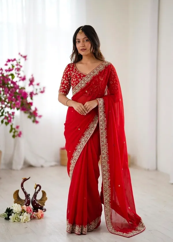Red_Soft_Rangoli_Silk_Saree_with_Beautiful_Sequin_Embroidery_Border_&_Designer_Blouse