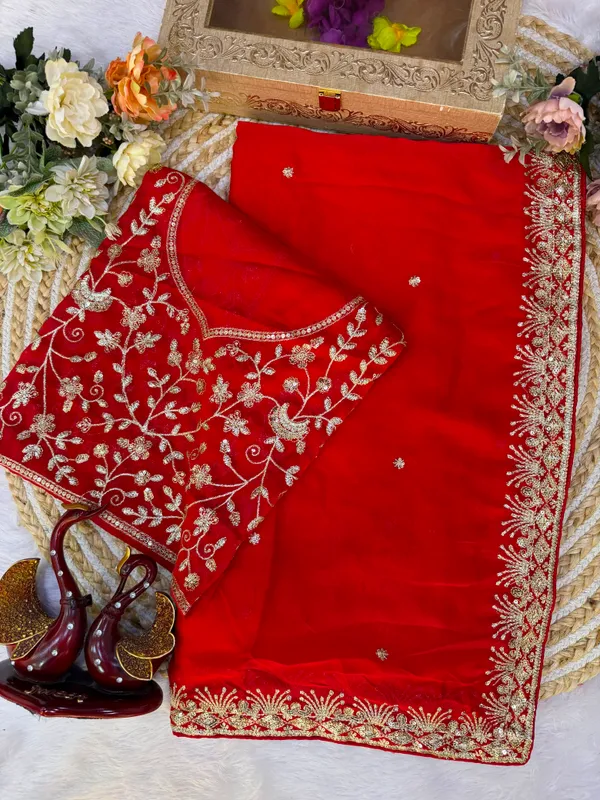 Red_Soft_Rangoli_Silk_Saree_with_Beautiful_Sequin_Embroidery_Border_&_Designer_Blouse