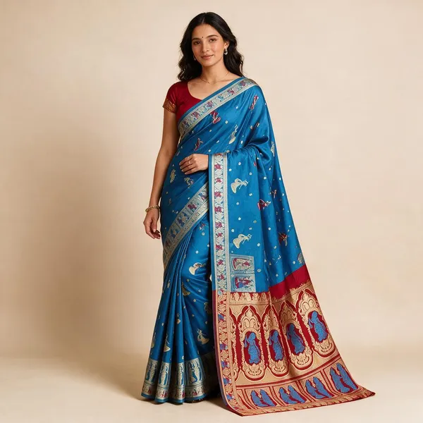 Purple_Silk_And_Polyester_Woven_Baluchari_Saree_For_Women