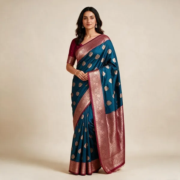 Light_Blue_Silk_And_Polyester_Woven_Baluchari_Saree_For_Women
