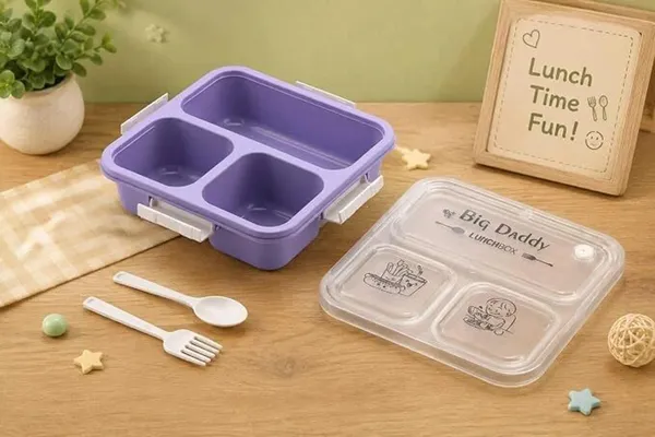 Purple_3_Compartment_Lunch_Box_With_Spoon_And_Fork