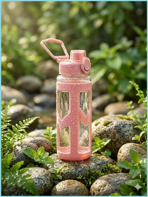 Borosilicate_Glass_Pink_Silicone_Sleeve_Water_Bottle