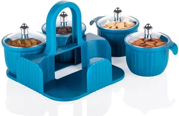 Plastic_Modern_Ribbed_Spice_Storage_Rack_Set_Of_1_(4_Jars)