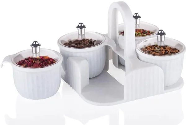 Plastic_Modern_Ribbed_Spice_Storage_Rack_Set_Of_1_(4_Jars)