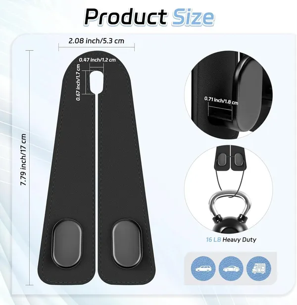 Black_Car_Seat_Headrest_Hanger_Hook