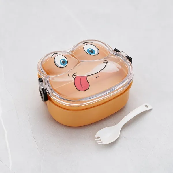 Orange_Cartoon_Face_Plastic_Lunch_Box