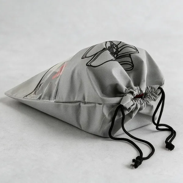 Grey_Fabric_Cat_Print_Drawstring_Storage_Bag