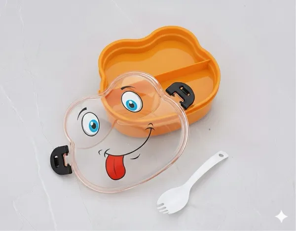 Orange_Cartoon_Face_Plastic_Lunch_Box