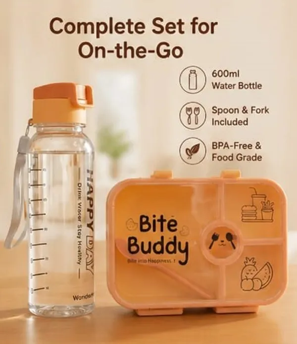 Orange_Compartment_Bento_Lunch_Box_With_Cutlery