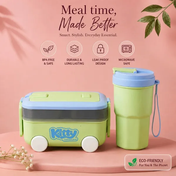 Green_Plastic_Wheeled_Lunch_Box_And_Water_Bottle_Set_For_Kids