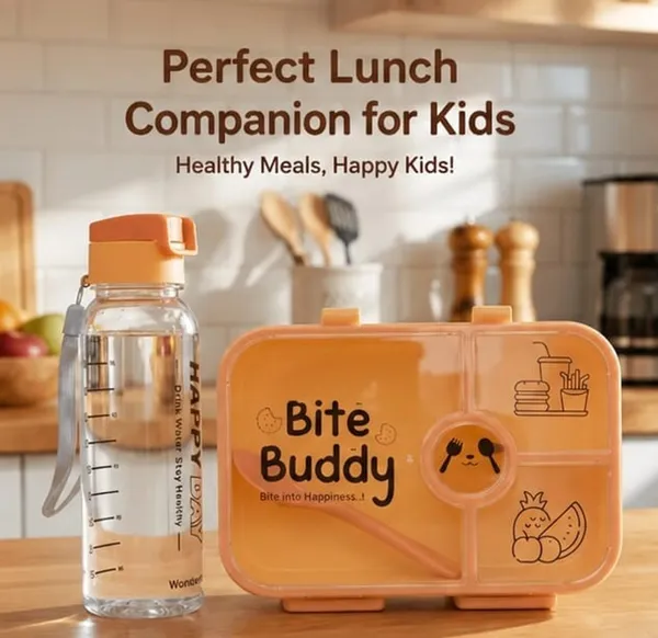 Orange_Compartment_Bento_Lunch_Box_With_Cutlery