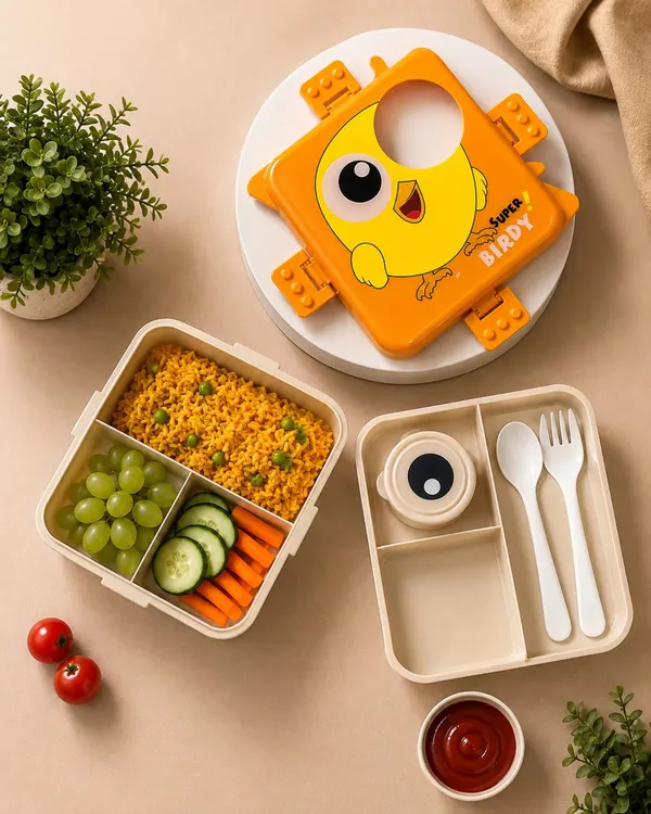 Orange_Multi_Compartment_Lunch_Box_Set_for_Kids