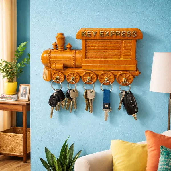 Wooden_Train_Shaped_Decorative_Showpiece
