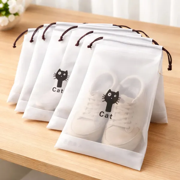 Grey_Fabric_Cat_Print_Drawstring_Storage_Bag