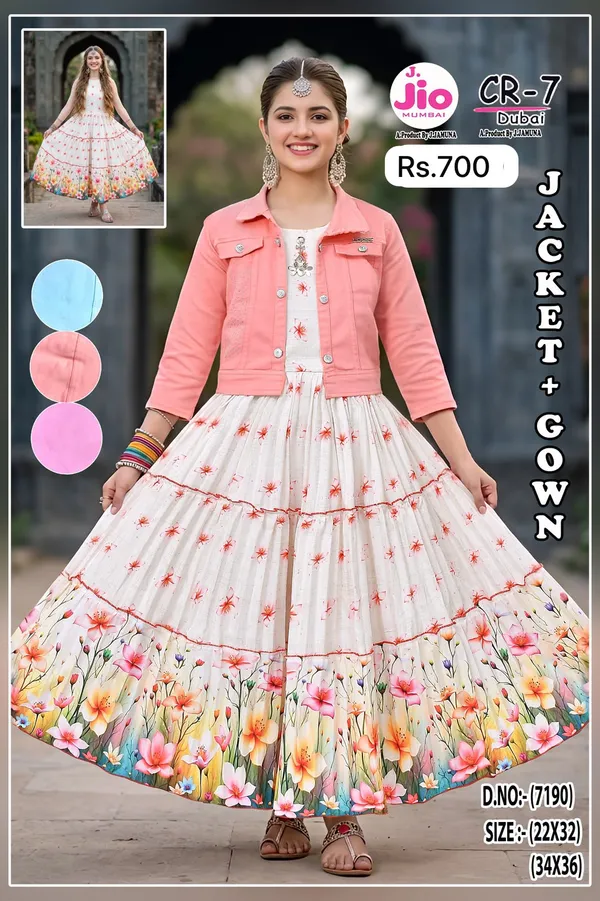 Pink_Printed_Jacket_And_Gown_Set_For_Women