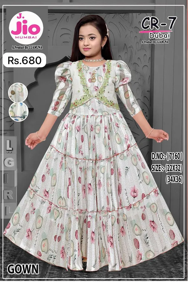 White_Floral_Print_Tiered_Gown_for_Women