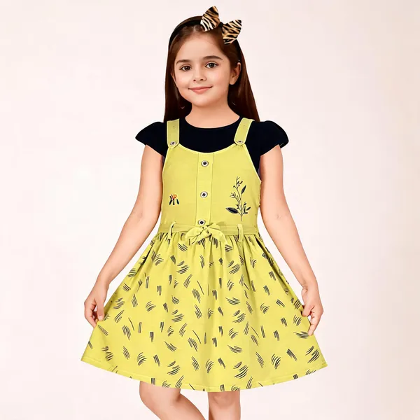 Yellow_Cotton_Pinafore_Frock_For_Girls