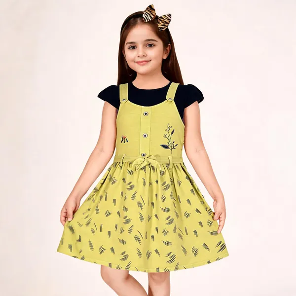 Yellow_Cotton_Pinafore_Frock_For_Girls