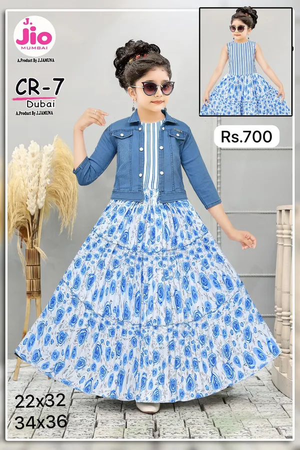 Blue_Printed_Layered_Party_Dress_for_Girls