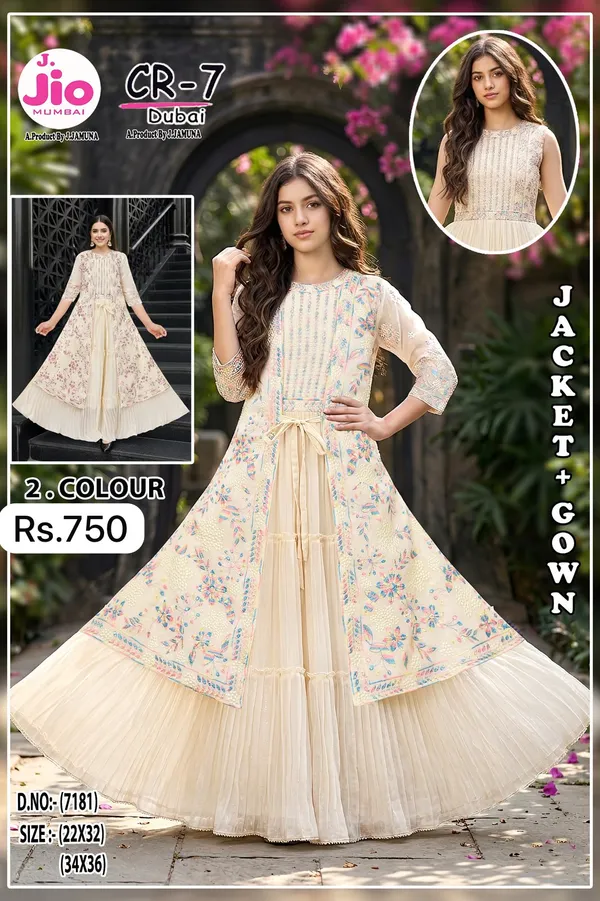 Cream_Floral_Jacket_Style_Anarkali_Gown_For_Women