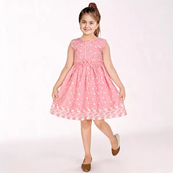 Pink_Georgette_Fit_And_Flare_Frock_For_Girls