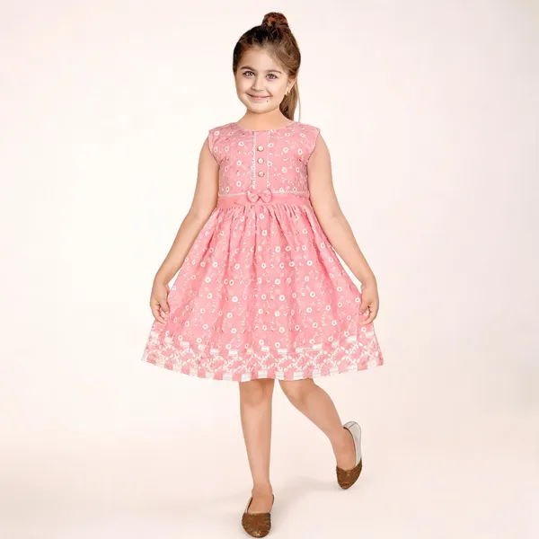 Pink_Georgette_Fit_And_Flare_Frock_For_Girls