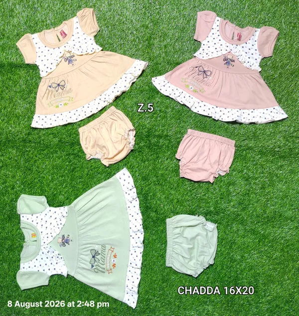 Multicolor__Cotton_And_Polyster_Printed_Flared_Frock_Set_For_Baby_Girls