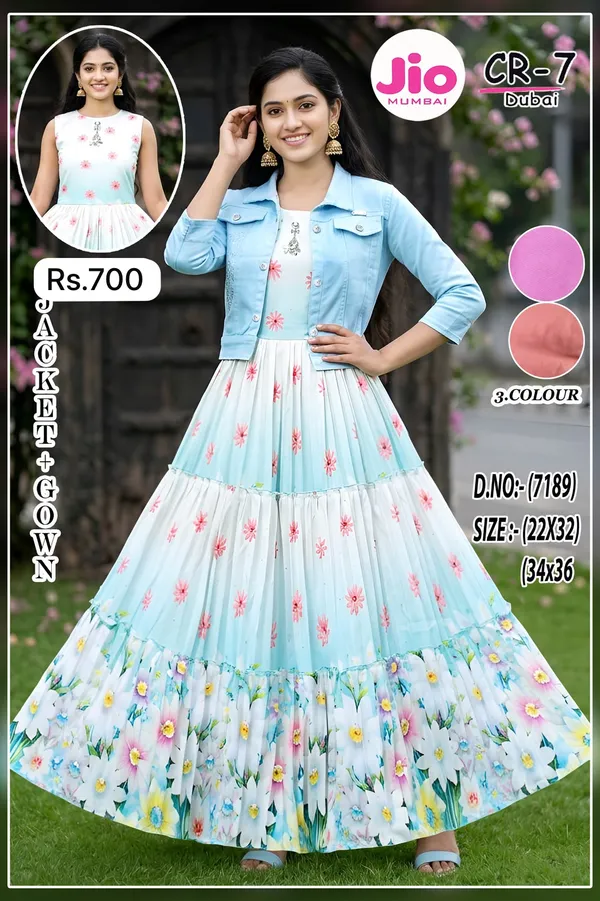 Blue_Floral_Jacket_Style_Gown_for_Women