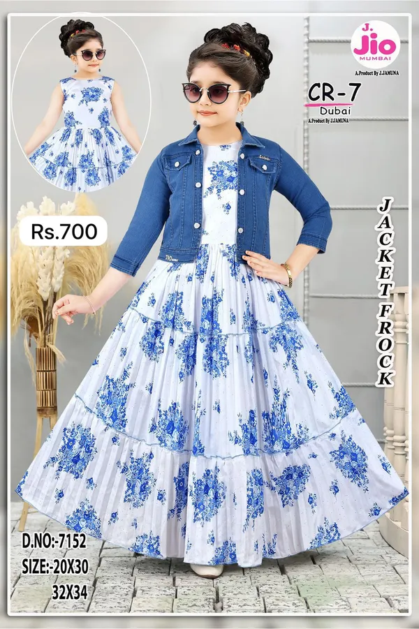 White_Blue_Floral_Jacket_Frock_for_Girls