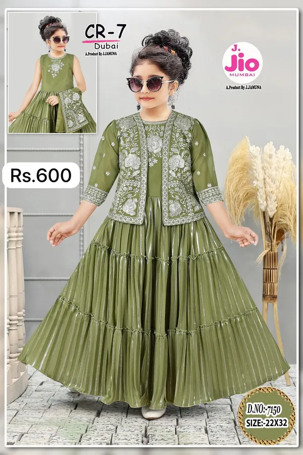 Green_Embroidered_Anarkali_Dress_Set_for_Girls