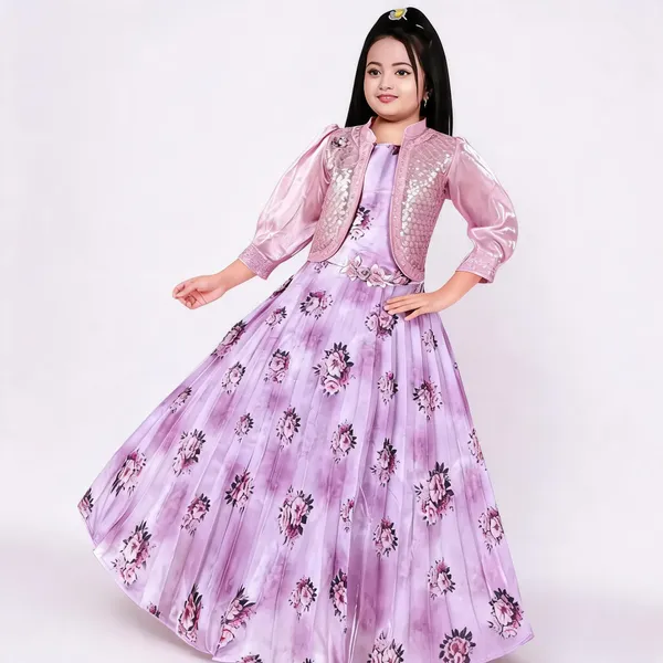 Lavender_Georgette_Floral_Sequin_Jacket_Flared_Gown_For_Girls