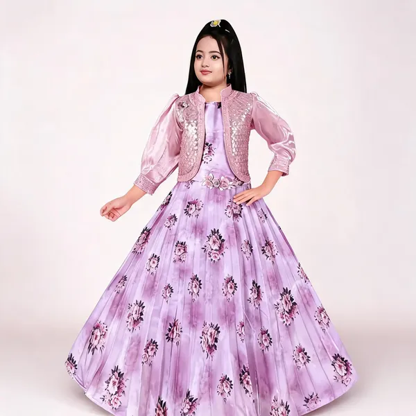 Lavender_Georgette_Floral_Sequin_Jacket_Flared_Gown_For_Girls