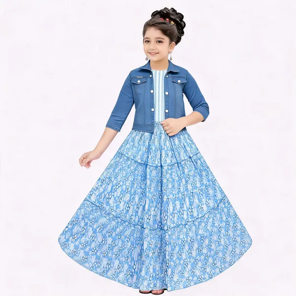 Blue_Georgette_Fit_And_Flare_Printed_Dress_For_Girls