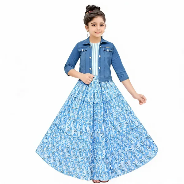 Blue_Georgette_Fit_And_Flare_Printed_Dress_For_Girls