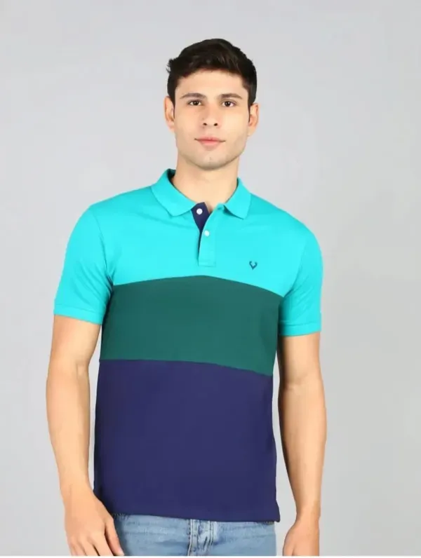 Multicolour_Color_Block_Polo_T_Shirt_For_Men