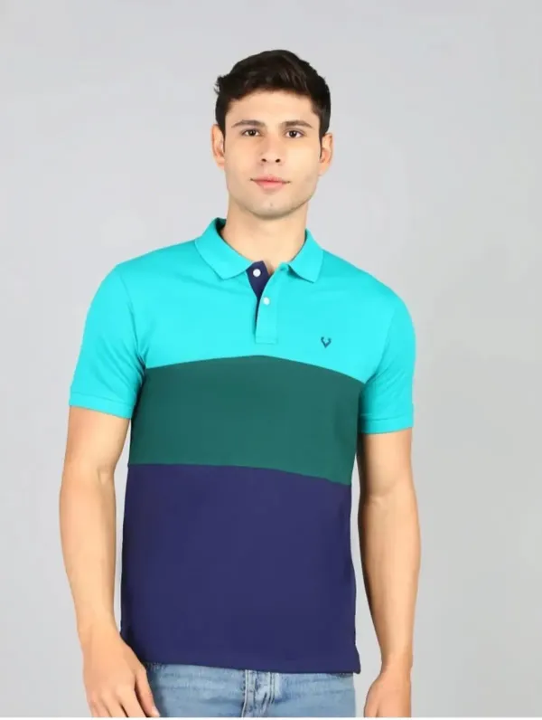 Multicolour_Color_Block_Polo_T_Shirt_For_Men