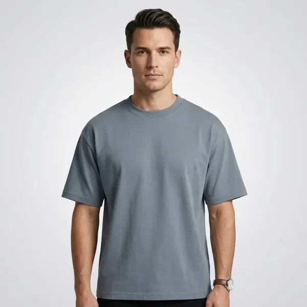 Grey_Casual_Fit_T_Shirt_For_Men