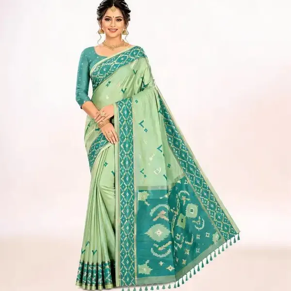 Green_Printed_Saree_For_Women