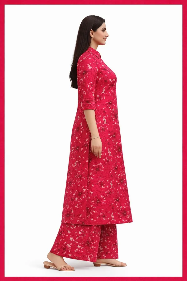 Red_Floral_Print_Straight_Kurta_Set_for_Women