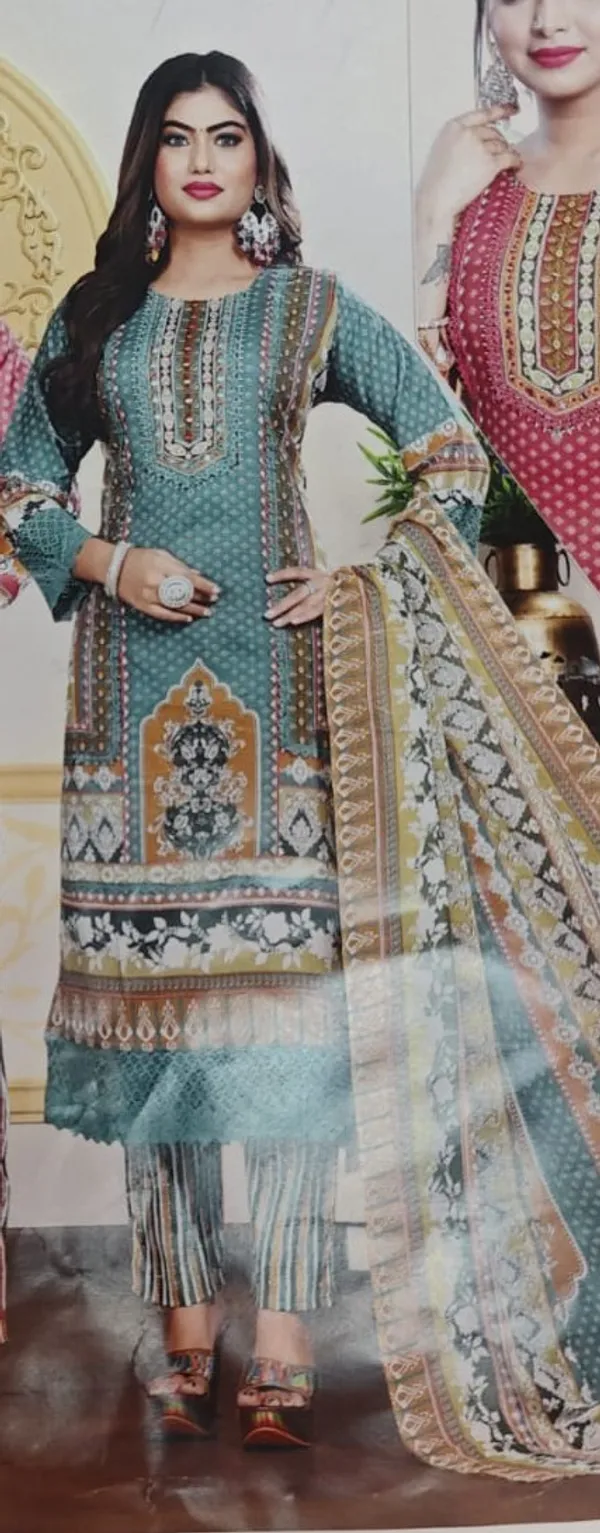 Teal_Printed_Three_Piece_Salwar_Suit_For_Women