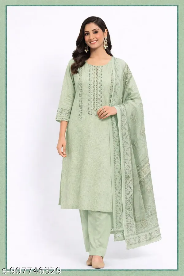 Mint_Green_Embroidered_Straight_Kurta_Set_For_Women